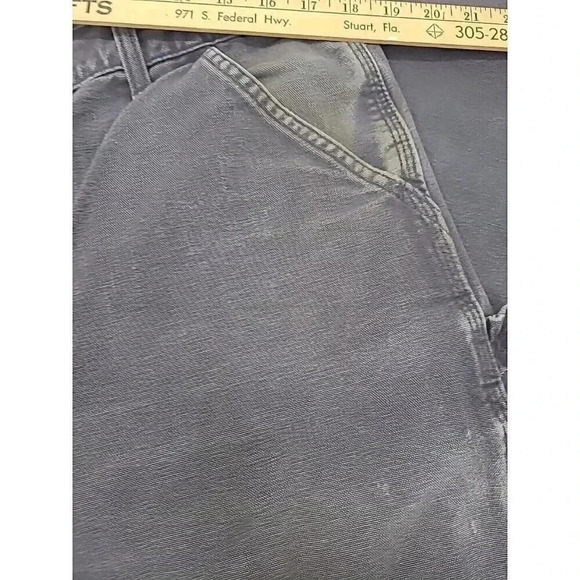 Vintage Carhartt Carpenter Jeans Men's Size 38x32 Grey Dungaree Fit - Picture 4 of 10